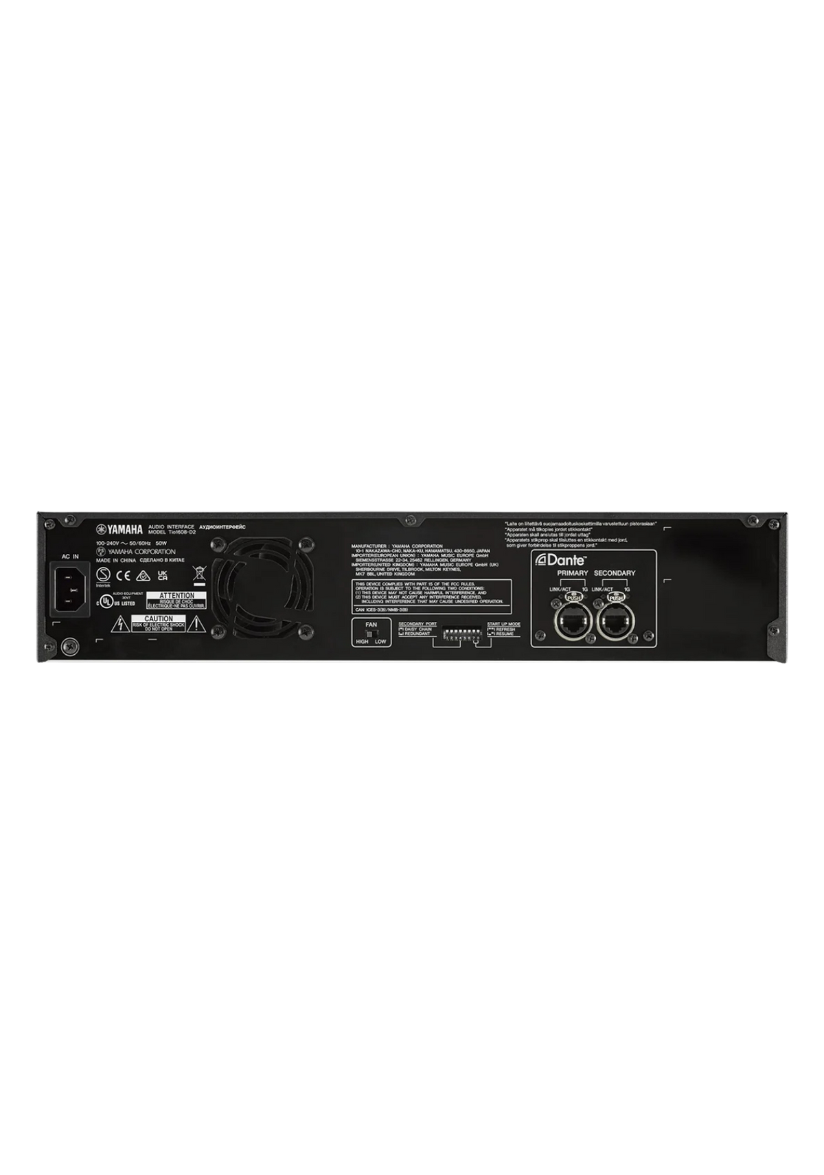 YAMAHA TIO1608-D2 I/O Rack Stagebox with Dante 16in /8out 96KHz