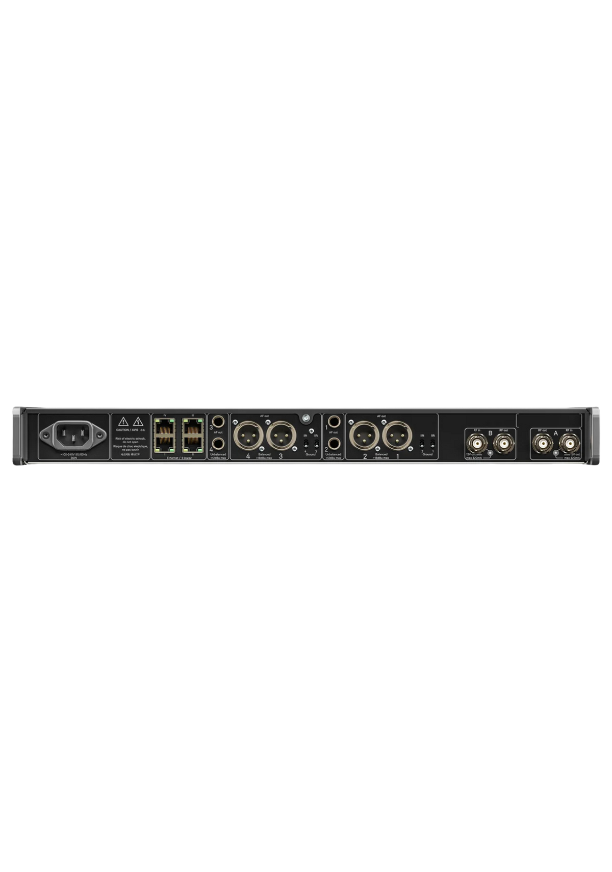 SENHISER EW-DX EM 4 DANTE QUAD 19" Wireless Receiver 1U (S1-10) CH38
