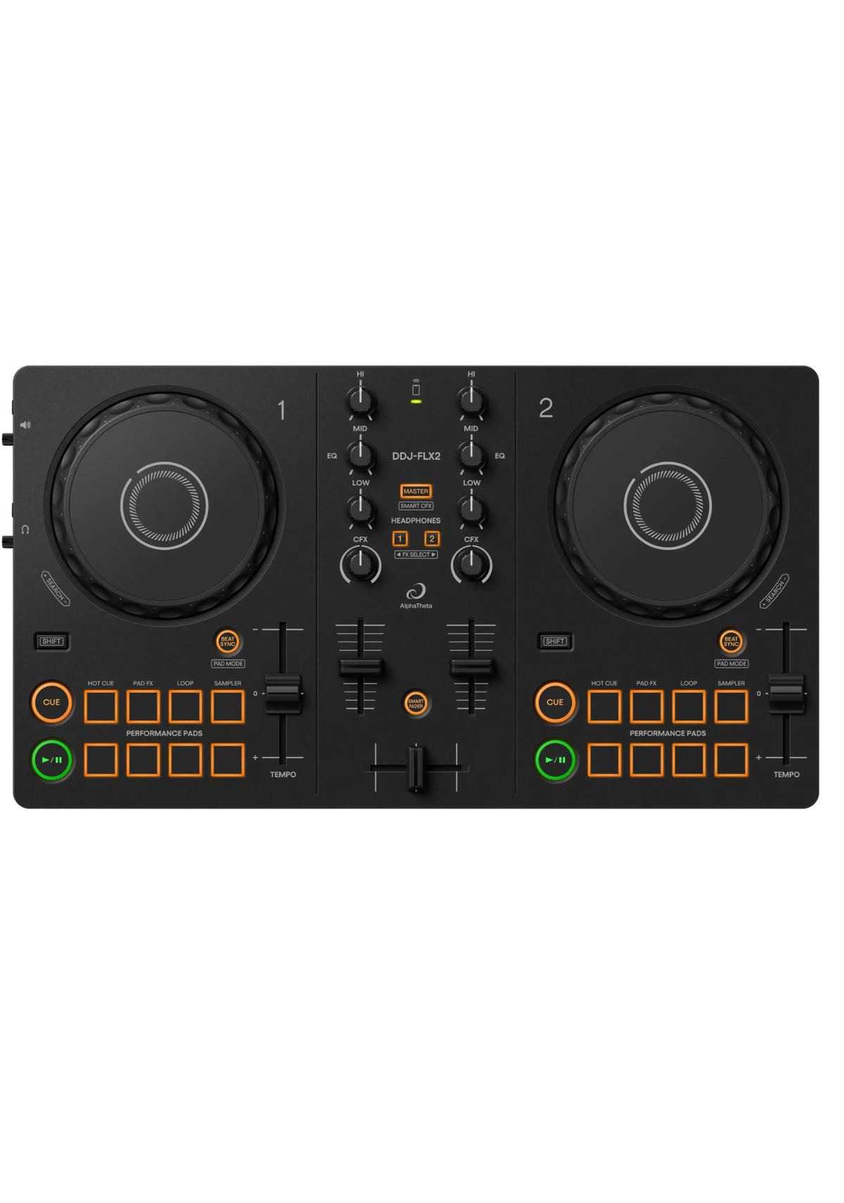 ALPHA THETA DDJ-FLX2 2 Channel DJ rekordbox Controller