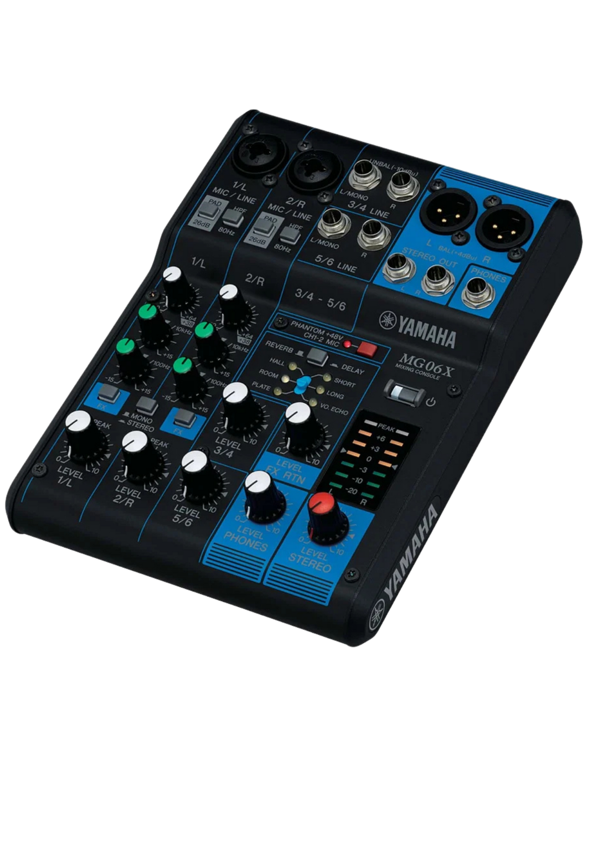 YAMAHA MG06X 6-Ch Mixing Console 2 Mic / 6 Line + SPX with Knobs