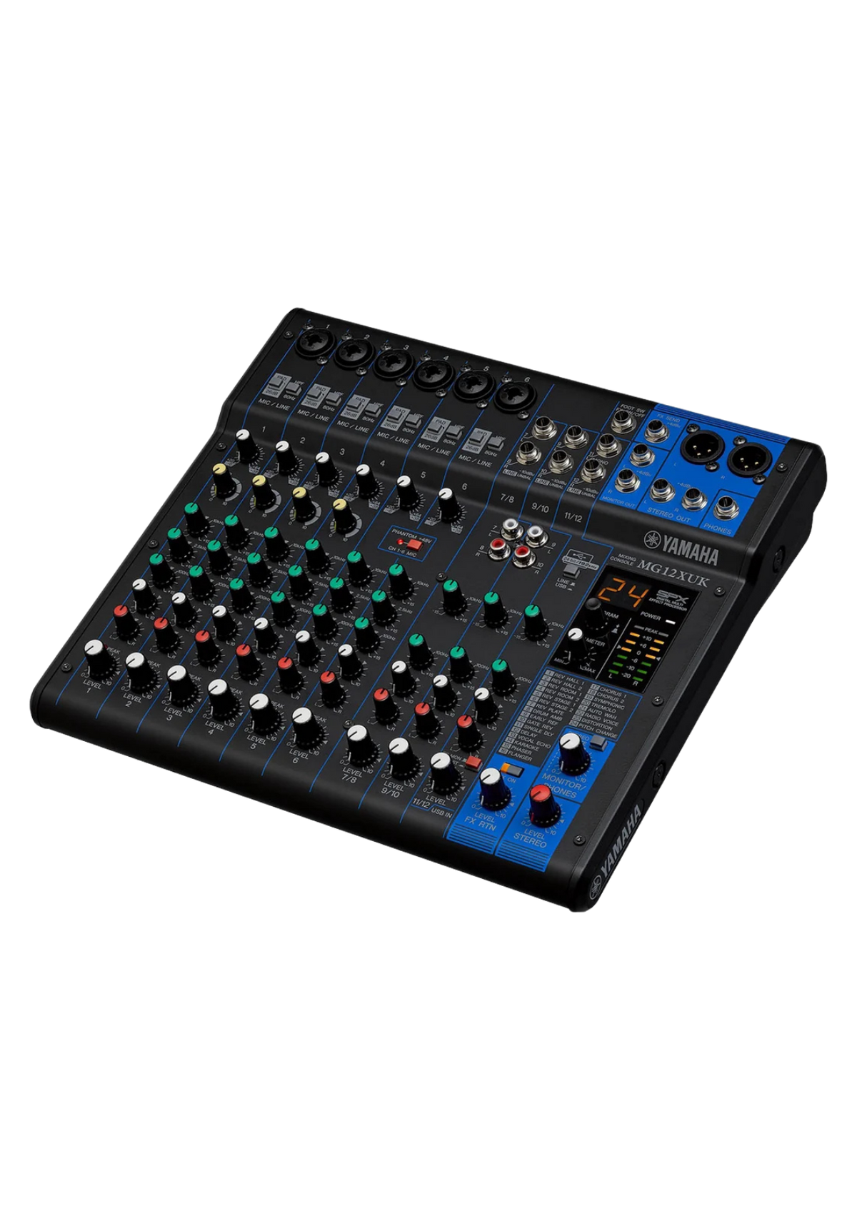 YAMAHA MG12XUK 12-Ch Mixing Console 6 Mic / 12 Line + SPX with Knobs