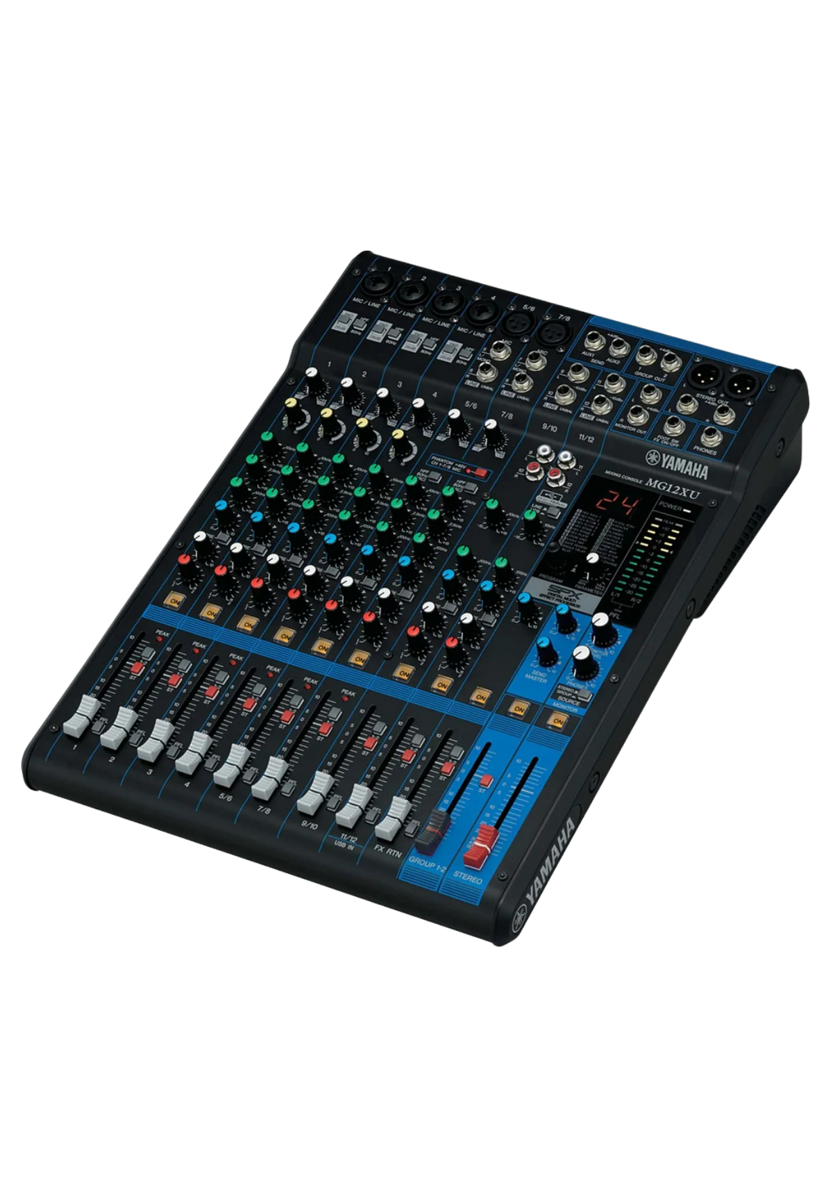 YAMAHA MG12XU 12-Ch Mixing Console 6 Mic / 12 Line + SPX with Faders