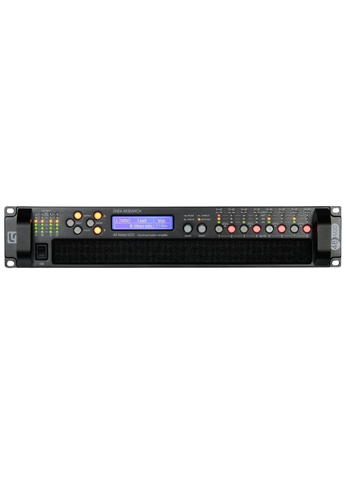 LINEA RESEARCH 48 M20 8-Channel DSP Power Amplifier Ñ 8 _ 2,500 W @ 4½/100V