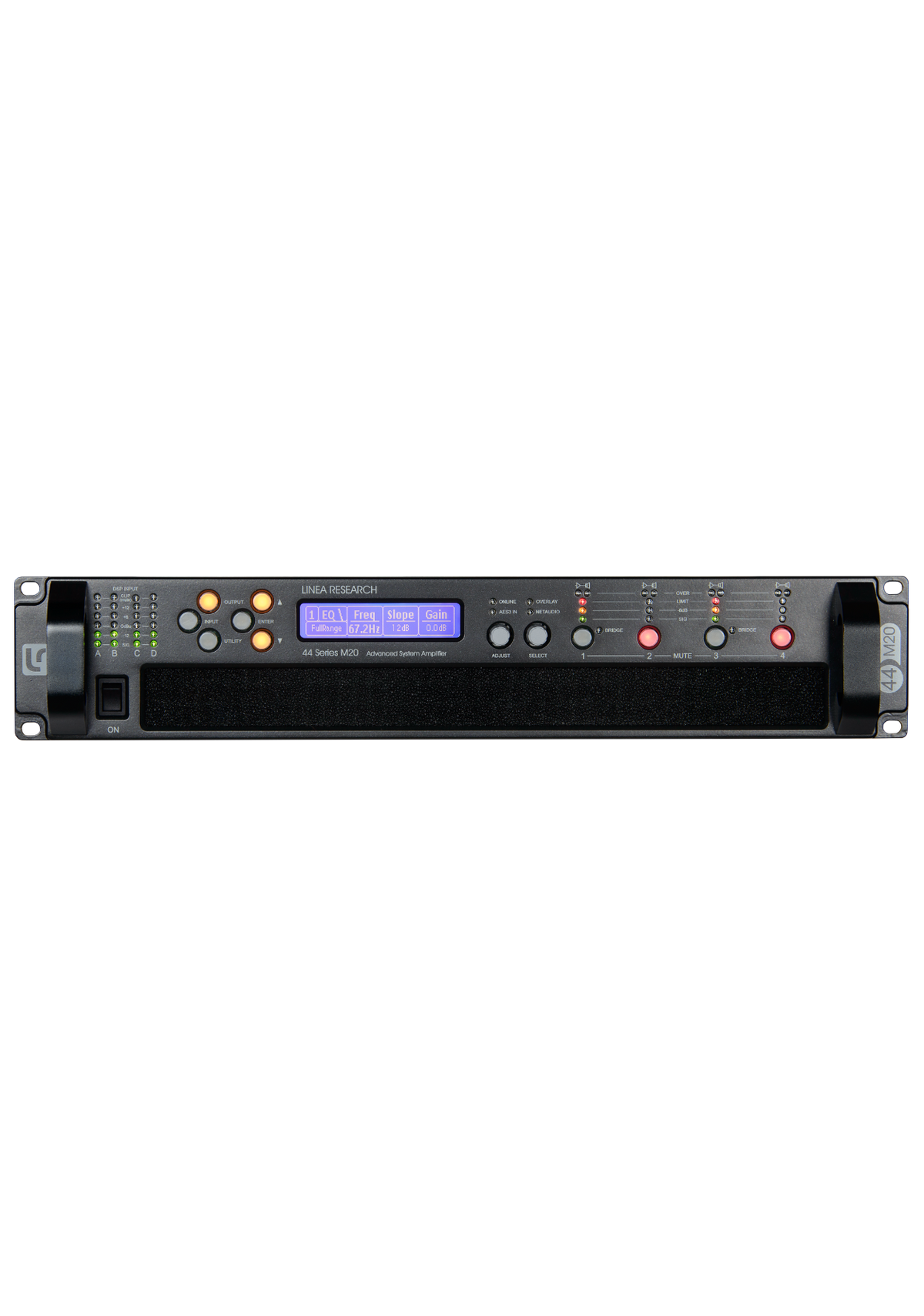 LINEA RESEARCH 44 M20 DANTE 4-Channel DSP Power Amplifier Ñ 4 _ 3,000 W @ 4½/100V