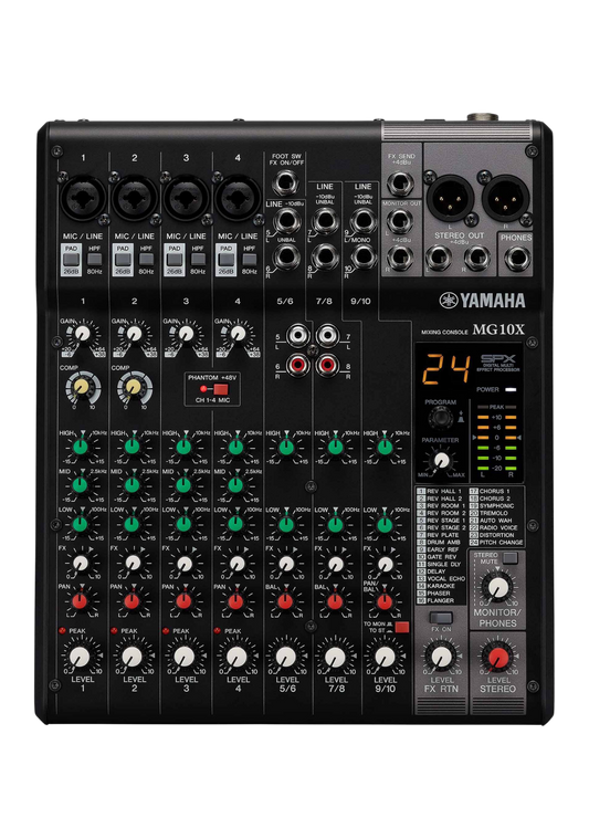 YAMAHA MG10X 10-Ch Mixing Console 4 Mic / 10 Line + SPX with Knobs