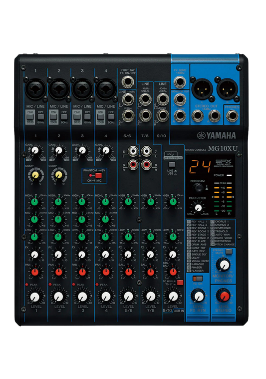 YAMAHA MG10XU 10-Ch Mixing Console 4 Mic / 10 Line + SPX with Knobs