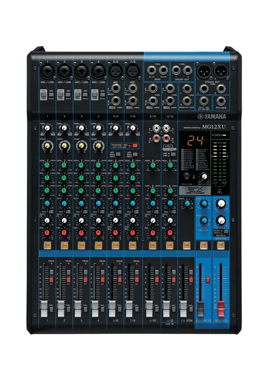 YAMAHA MG12XU 12-Ch Mixing Console 6 Mic / 12 Line + SPX with Faders