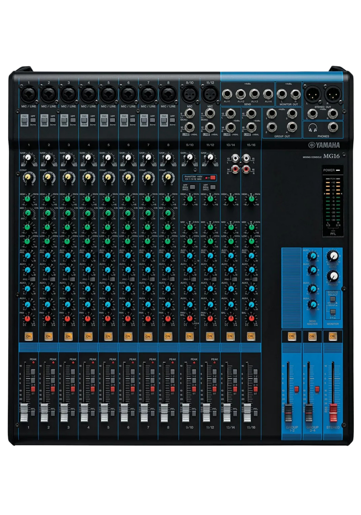 YAMAHA MG16 16-Channel Mixing Console 10 Mic / 16 Line with Faders