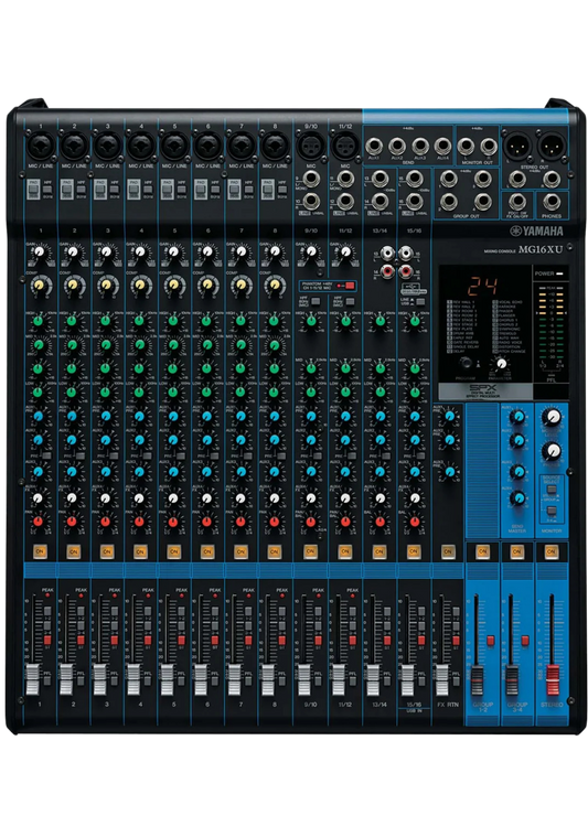 YAMAHA MG16XU 16-Ch Mixing Console 10 Mic / 16 Line + SPX with Faders