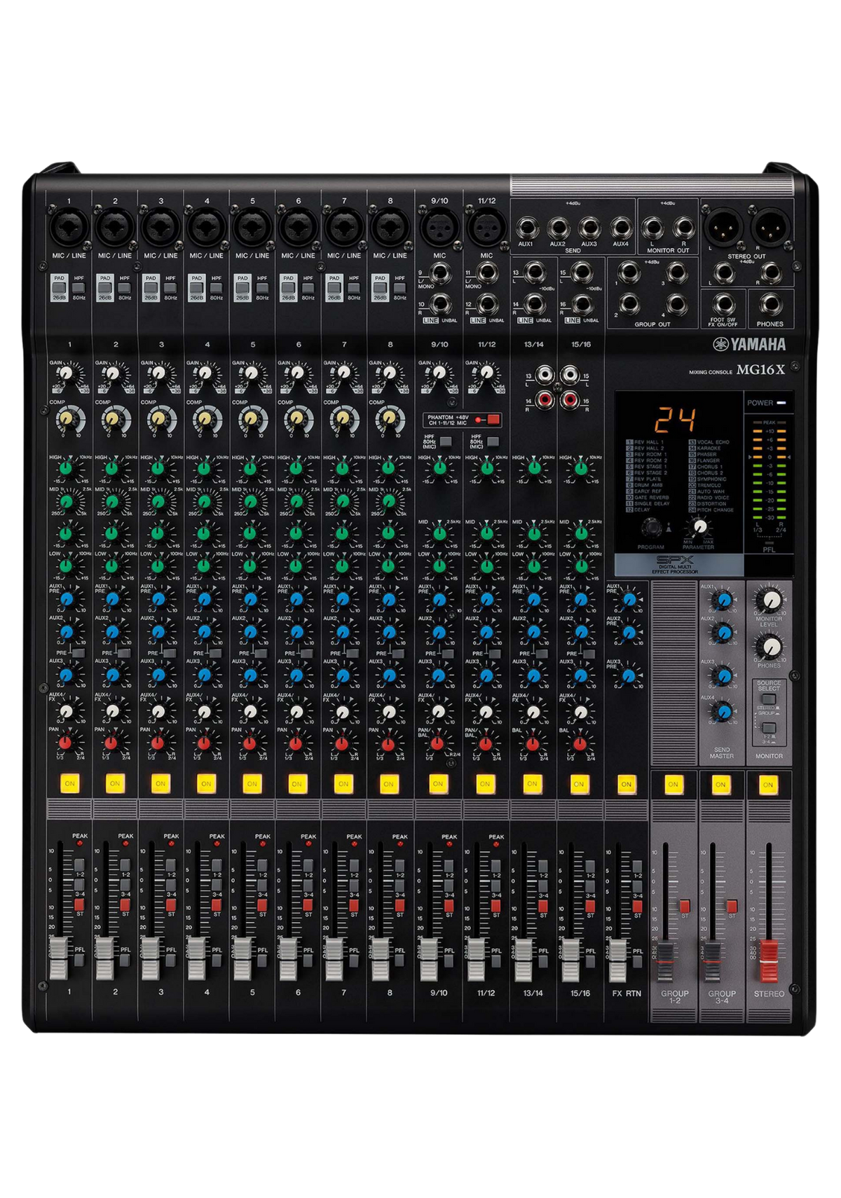 YAMAHA MG16X 16-Ch Mixing Console 10 Mic / 16 Line + SPX with Faders