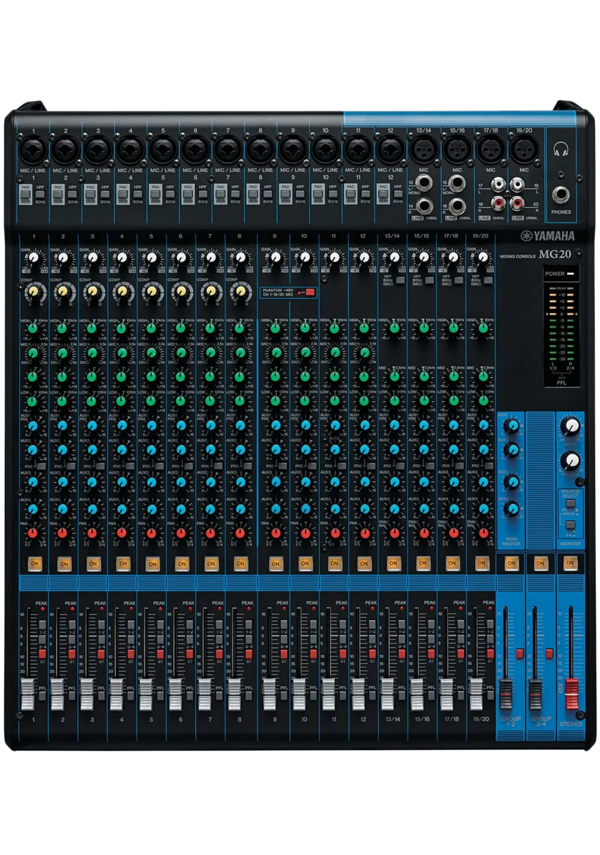 YAMAHA MG20 20-Channel Mixing Console 16 Mic / 20 Line with Faders