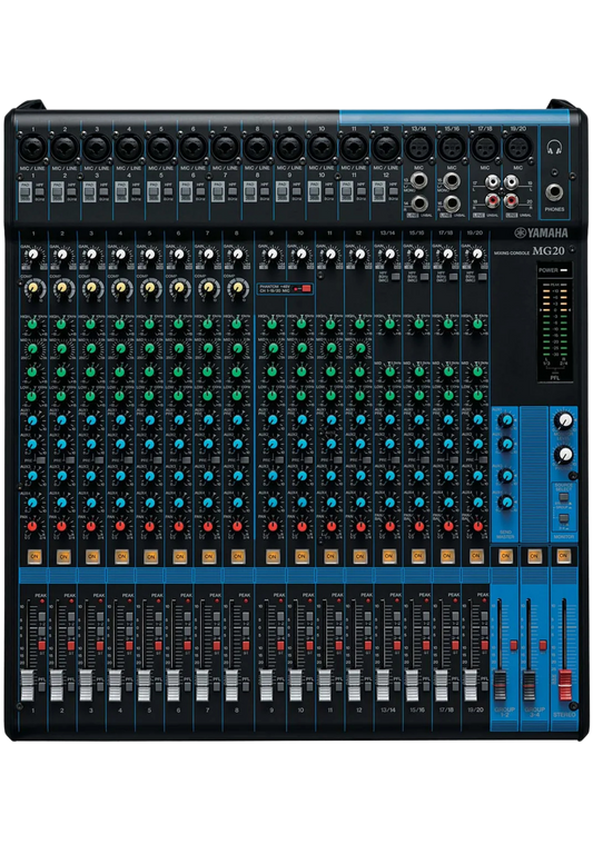 YAMAHA MG20 20-Channel Mixing Console 16 Mic / 20 Line with Faders