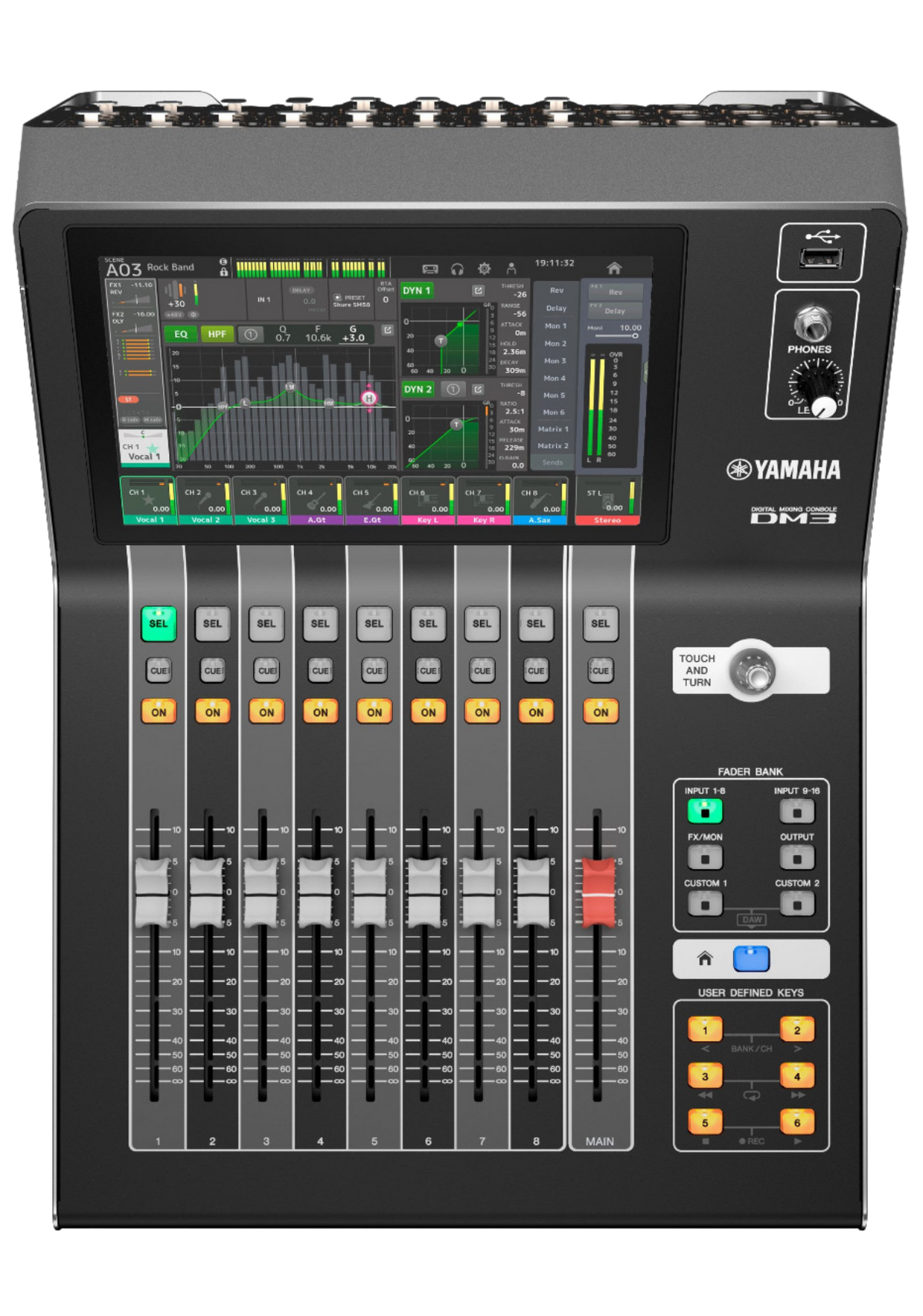 YAMAHA DM3 Compact Digital Mixer 16 Mono/ 1 Stereo/2 FX Return + Dante