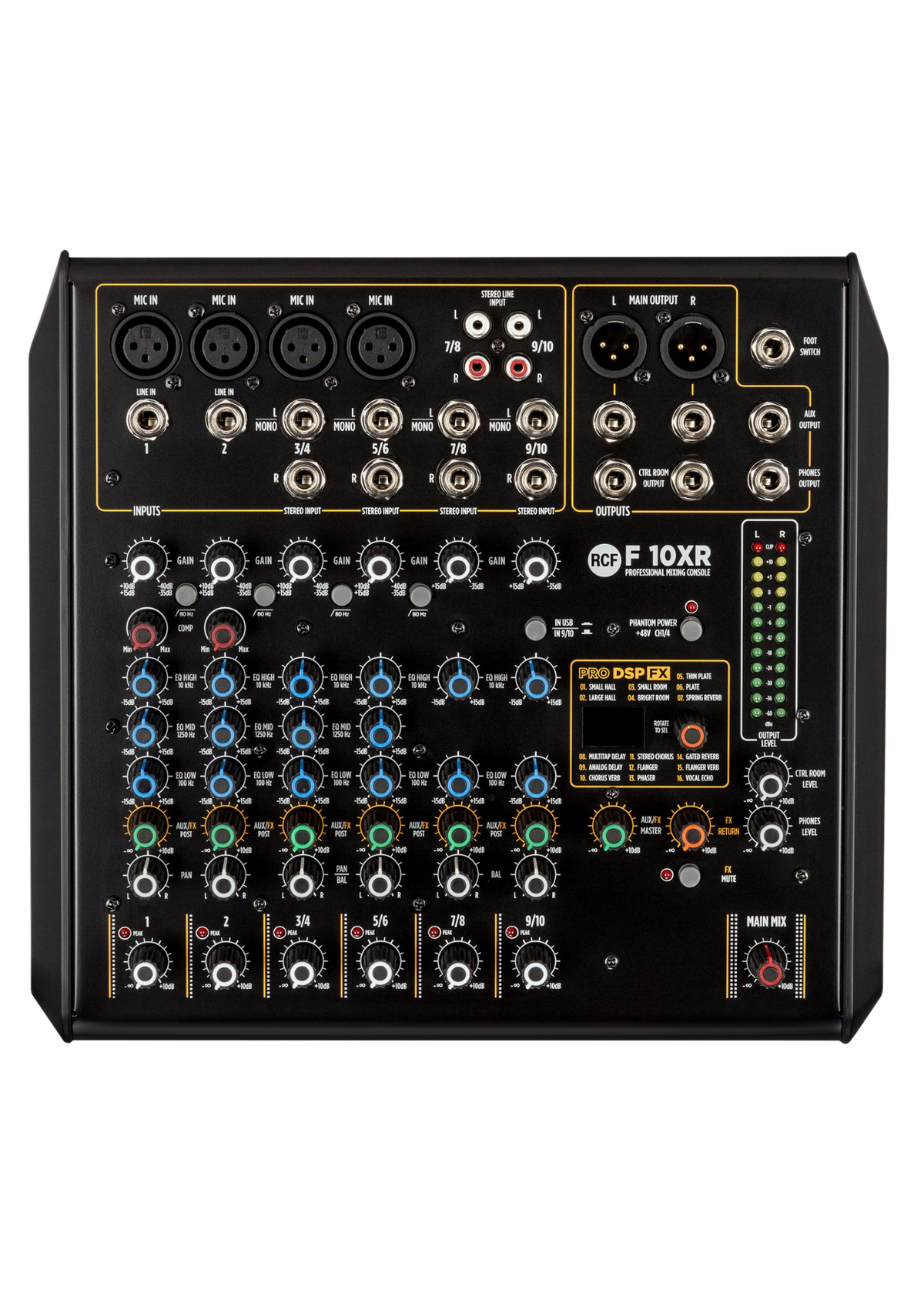 RCF F10XR 10Ch Analogue Multi-FX Mixer 4xMic/2xMono/4xStereo-In