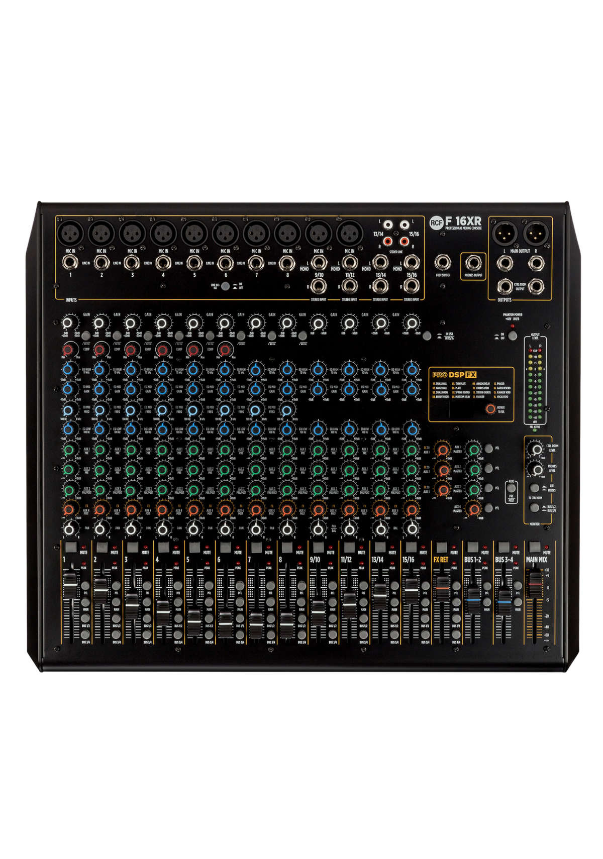 RCF F16XR 16Ch Analogue Multi-FX Mixer 10xMic/4xMono/4xStereo-In